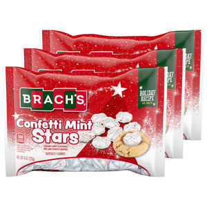 All City Candy Brach's Holiday Confetti Mint Stars 8 oz. Bag Pack of 3 Christmas Brach's Confections (Ferrara) For fresh candy and great service, visit www.allcitycandy.com