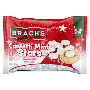 All City Candy Brach's Holiday Confetti Mint Stars 8 oz. Bag Christmas Brach's Confections (Ferrara) For fresh candy and great service, visit www.allcitycandy.com
