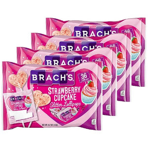 All City Candy Brach's Strawberry Cupcake Glitter Lollipops 16.2 oz. Bag Pack of 4 Valentine's Day Brach's Confections (Ferrara) For fresh candy and great service, visit www.allcitycandy.com