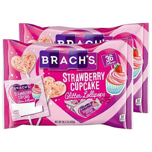All City Candy Brach's Strawberry Cupcake Glitter Lollipops 16.2 oz. Bag Pack of 2 Valentine's Day Brach's Confections (Ferrara) For fresh candy and great service, visit www.allcitycandy.com