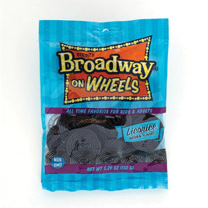 All City Candy Gerrit's Broadway on Wheels Black Licorice Wheels - 5.29-oz. Bag Licorice Gerrit J. Verburg Candy For fresh candy and great service, visit www.allcitycandy.com