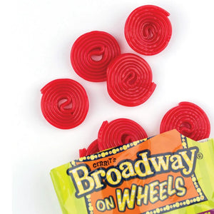 All City Candy Gerrit's Broadway on Wheels Strawberry Licorice Wheels - 5.29-oz. Bag Licorice Gerrit J. Verburg Candy For fresh candy and great service, visit www.allcitycandy.com