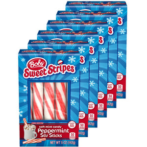 All City Candy Bob's Sweet Stripes Soft Peppermint Stir Sticks - 5-oz. Box Pack of 6 Brach's Confections For fresh candy and great service, visit www.allcitycandy.com