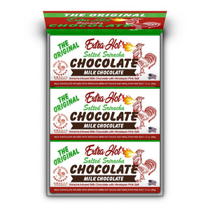 All City Candy Extra Hot Milk Chocolate Salted Sriracha 1.3 oz. Bar Everything Sriracha For fresh candy and great service, visit www.allcitycandy.com