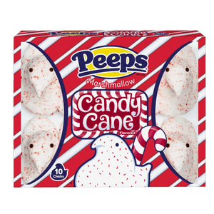 All City Candy Peeps Candy Cane Flavored Marshmallow Chicks 10-Pack Christmas Just Born Inc For fresh candy and great service, visit www.allcitycandy.com