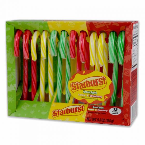 All City Candy Starburst Assorted Candy Canes 5.3 oz. (12 ct) Box Case of 12 For fresh candy and great service, visit www.allcitycandy.com