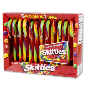 All City Candy Skittles Candy Canes 5.3 oz. (12 ct) Box Case of 12 For fresh candy and great service, visit www.allcitycandy.com