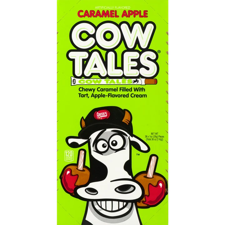 All City Candy Caramel Apple Cow Tales Chewy Caramel Stick 1 oz. Case of 36 Caramel Candy Goetze's Candy For fresh candy and great service, visit www.allcitycandy.com