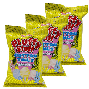 All City Candy Charms Fluffy Stuff Cotton Tails Cotton Candy - 2.1-oz. Bag Pack of 3 Easter Charms Candy (Tootsie) For fresh candy and great service, visit www.allcitycandy.com