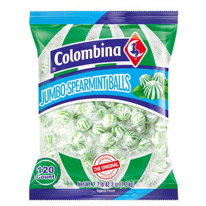 All City Candy Colombina Jumbo Spearmint Balls Hard Candy - Bag of 120 Colombina For fresh candy and great service, visit www.allcitycandy.com