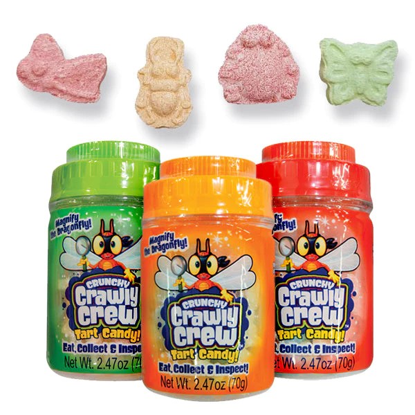 All City Candy Crunchy Crawly Crew Tart Candy 2.47 oz. - Case of 12 Novelty Kidsmania For fresh candy and great service, visit www.allcitycandy.com