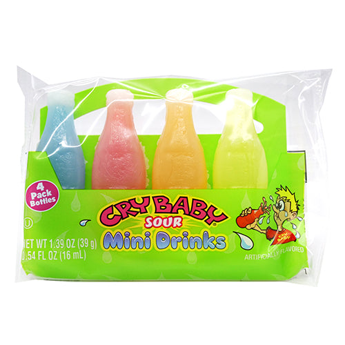 All City Candy Cry Baby Sour Mini Drink 4-Pak 1.39 oz. Concord Confections (Tootsie) For fresh candy and great service, visit www.allcitycandy.com
