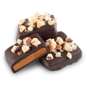 All City Candy Dark Chocolate Toffee with Almonds 1 LB Box Albanese Confectionery For fresh candy and great service, visit www.allcitycandy.com