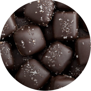 All City Candy Dark Chocolate Sea Salt Caramels - 1 LB Box Chocolate Albanese Confectionery For fresh candy and great service, visit www.allcitycandy.com