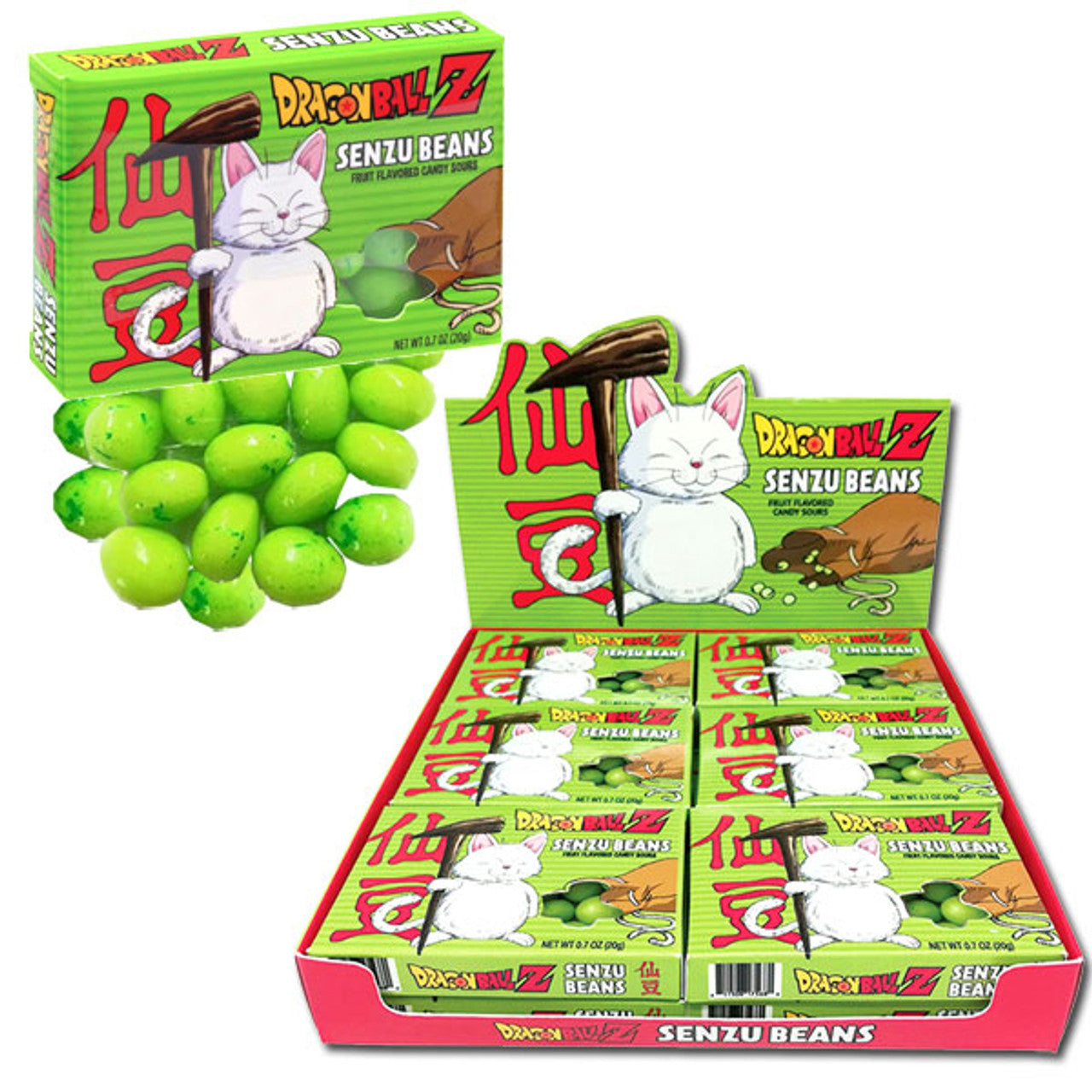 DragonBall Z Senzu Beans 0.7 oz. Box - 1 Box - Sour Candy - Fruity - Novelty Candy