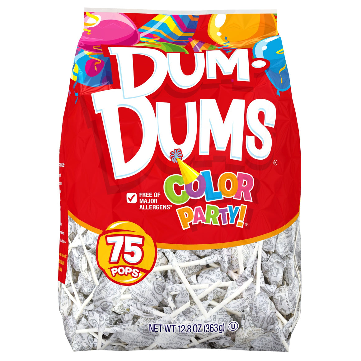 All City Candy Dum Dums Color Party White Birthday Cake Lollipops - Bag of 75 Lollipops & Suckers Spangler For fresh candy and great service, visit www.allcitycandy.com