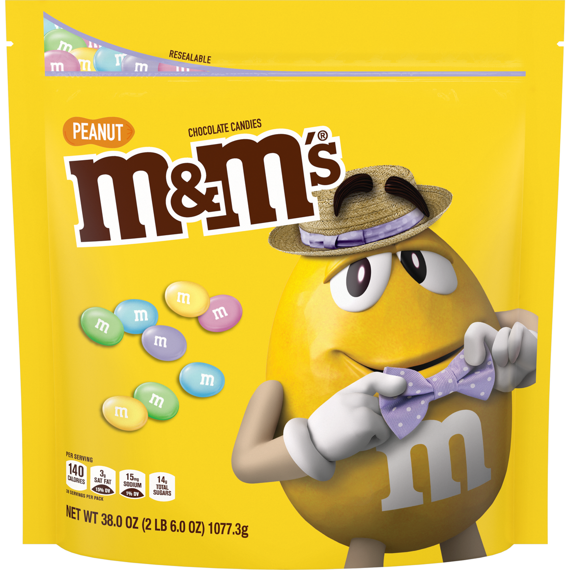 M&M's Pastel Blend Peanut Chocolate Candies 38 oz. Bag