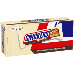 All City Candy Snickers Almond Candy Bar 1.76 oz. Candy Bars Mars Chocolate Case of 24 For fresh candy and great service, visit www.allcitycandy.com