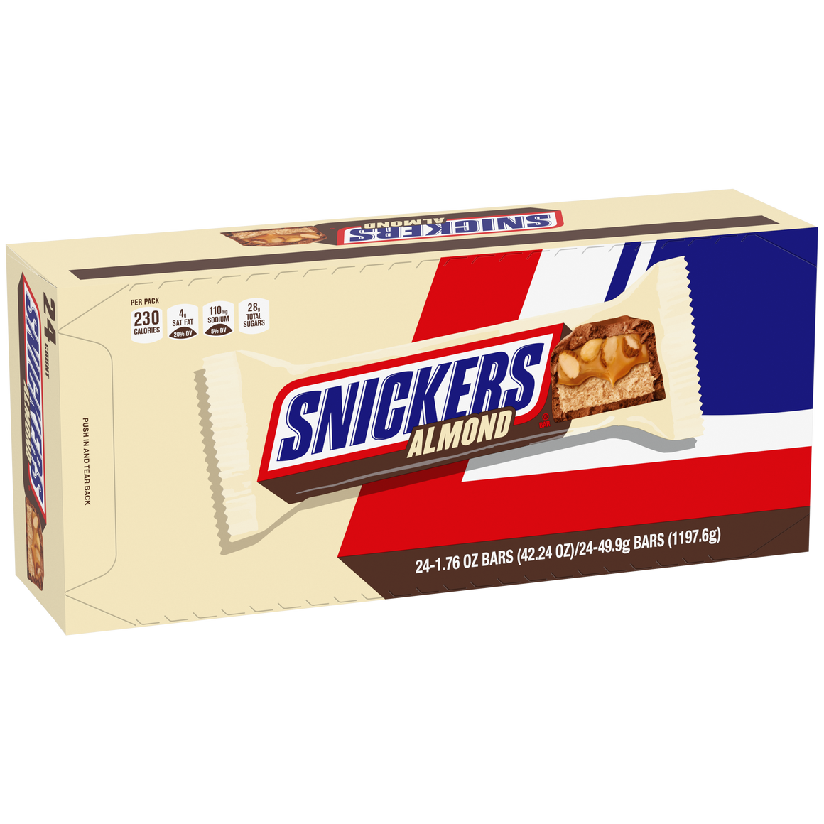 All City Candy Snickers Almond Candy Bar 1.76 oz. Candy Bars Mars Chocolate 1 Bar For fresh candy and great service, visit www.allcitycandy.com