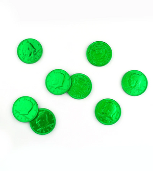 All City Candy Fort Knox Green Foiled Milk Chocolate Coins - 1 LB Mesh Bag Chocolate Gerrit J. Verburg Candy For fresh candy and great service, visit www.allcitycandy.com