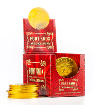 All City Candy Fort Knox US Dollar Medallions 2.95" Coin 0.8 oz. Case of 30 Gerrit J. Verburg Candy For fresh candy and great service, visit www.allcitycandy.com