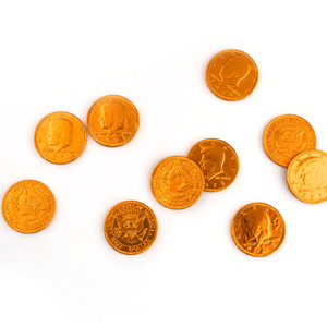 All City Candy Fort Knox Orange Milk Chocolate Coins - 1 lb. Bag Gerrit J. Verburg Candy For fresh candy and great service, visit www.allcitycandy.com