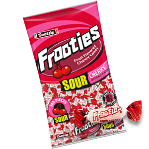 All City Candy Frooties Sour Cherry Chewy Candy - 2.42 LB Bulk Bag Bulk Wrapped Tootsie Roll Industries For fresh candy and great service, visit www.allcitycandy.com