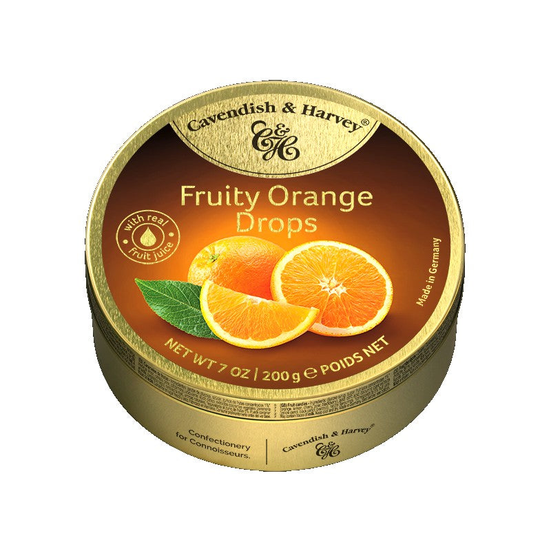 All City Candy Cavendish & Harvey Fruity Orange Drops 5.3 oz. Tin Hard Cavendish & Harvey Confectionery For fresh candy and great service, visit www.allcitycandy.com