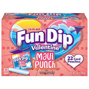 All City Candy Lik-M-Aid Valentine's Fun Dip Maui Punch 22 count 9.46 oz. Box Valentine's Day Ferrara Candy Company For fresh candy and great service, visit www.allcitycandy.com