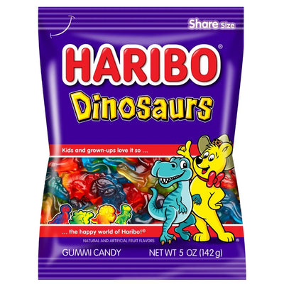 Haribo Dinosaurs Gummi Candy - 5-oz. Peg Bag - All City Candy