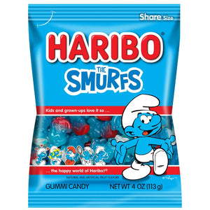 All City Candy Haribo Smurfs Gummi Candy - 4-oz. Peg Bag Gummi Haribo Candy For fresh candy and great service, visit www.allcitycandy.com
