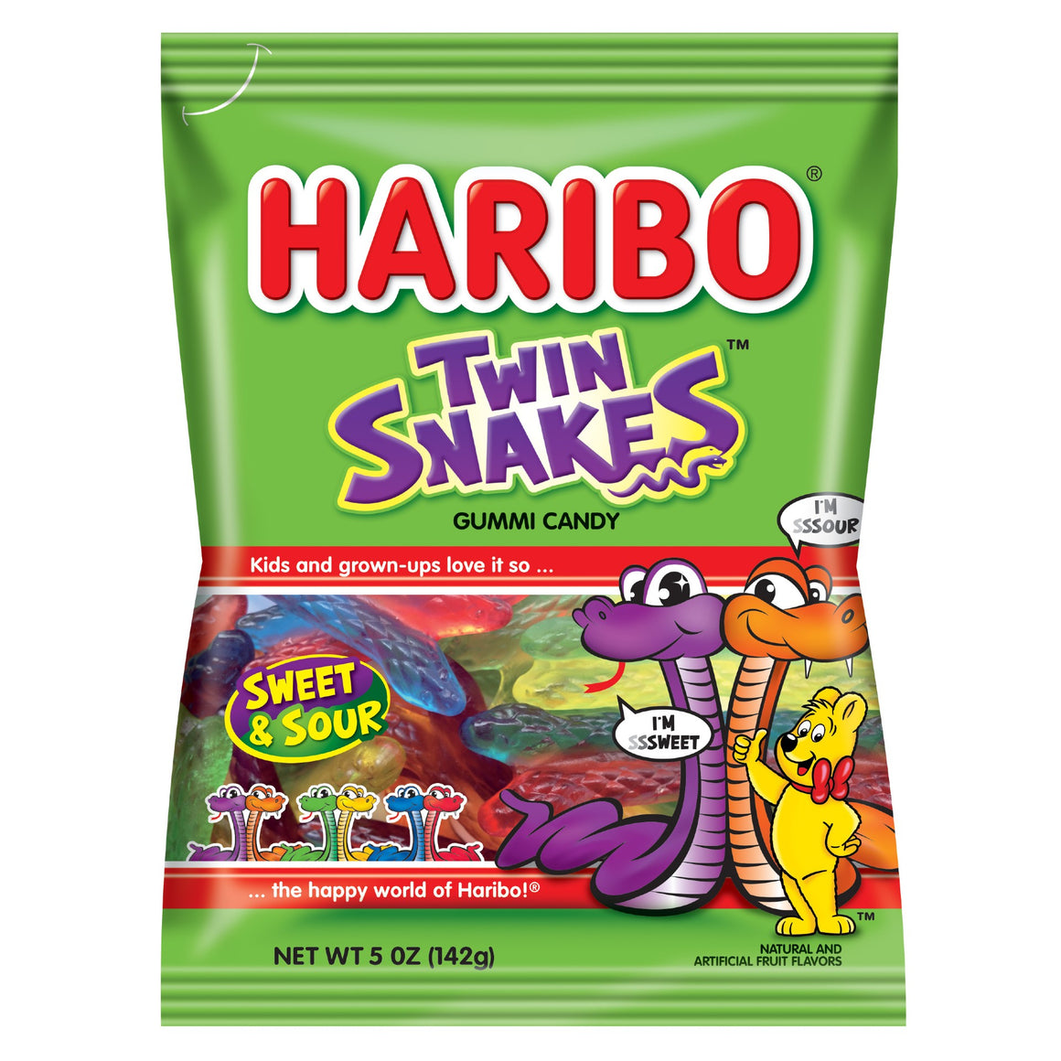 All City Candy Haribo Twin Snakes Gummi Candy - 5-oz. Bag Gummi Haribo Candy For fresh candy and great service, visit www.allcitycandy.com