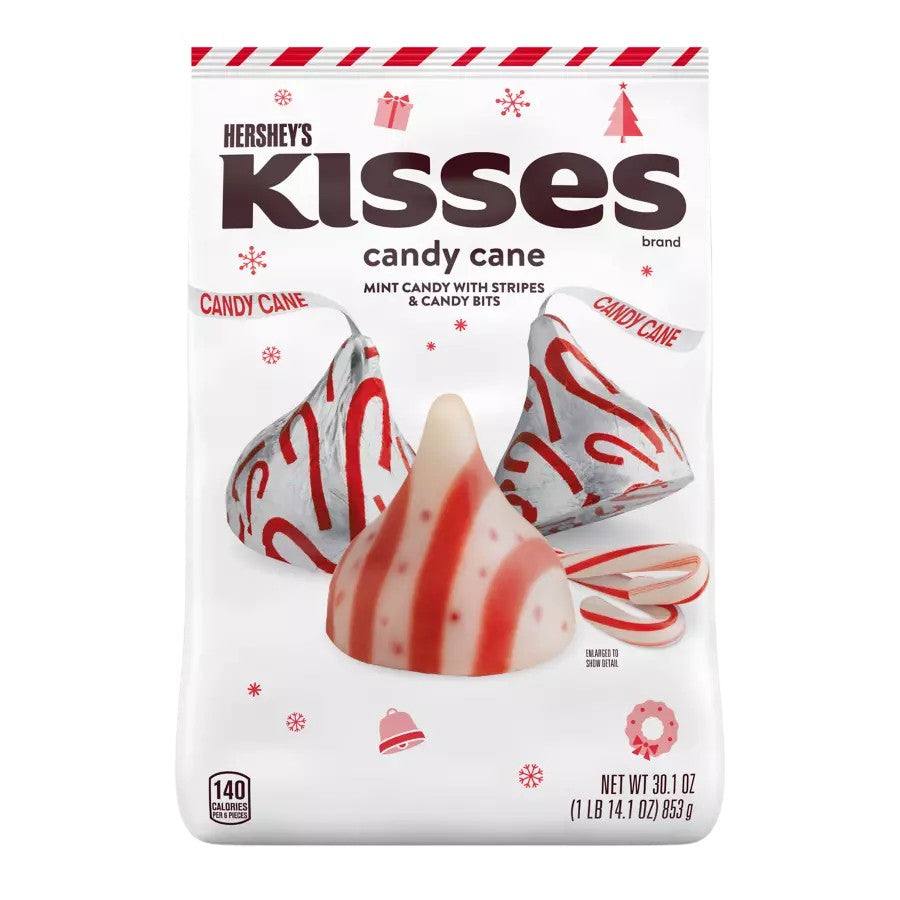 All City Candy Hershey's Kisses Candy Cane - 30.1 oz. Bag Christmas Hershey's For fresh candy and great service, visit www.allcitycandy.com