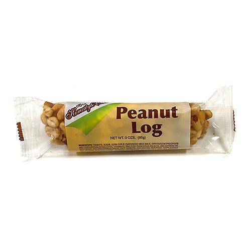 All City Candy Homestyle Candies Peanut Log 3 oz. Candy Bars Crown Candy For fresh candy and great service, visit www.allcitycandy.com