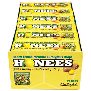 All City Candy Honees Cough Drop Bars Honey Lemon 1.6oz - Case of 24 Hard Candy G.B. Ambrosoli For fresh candy and great service, visit www.allcitycandy.com