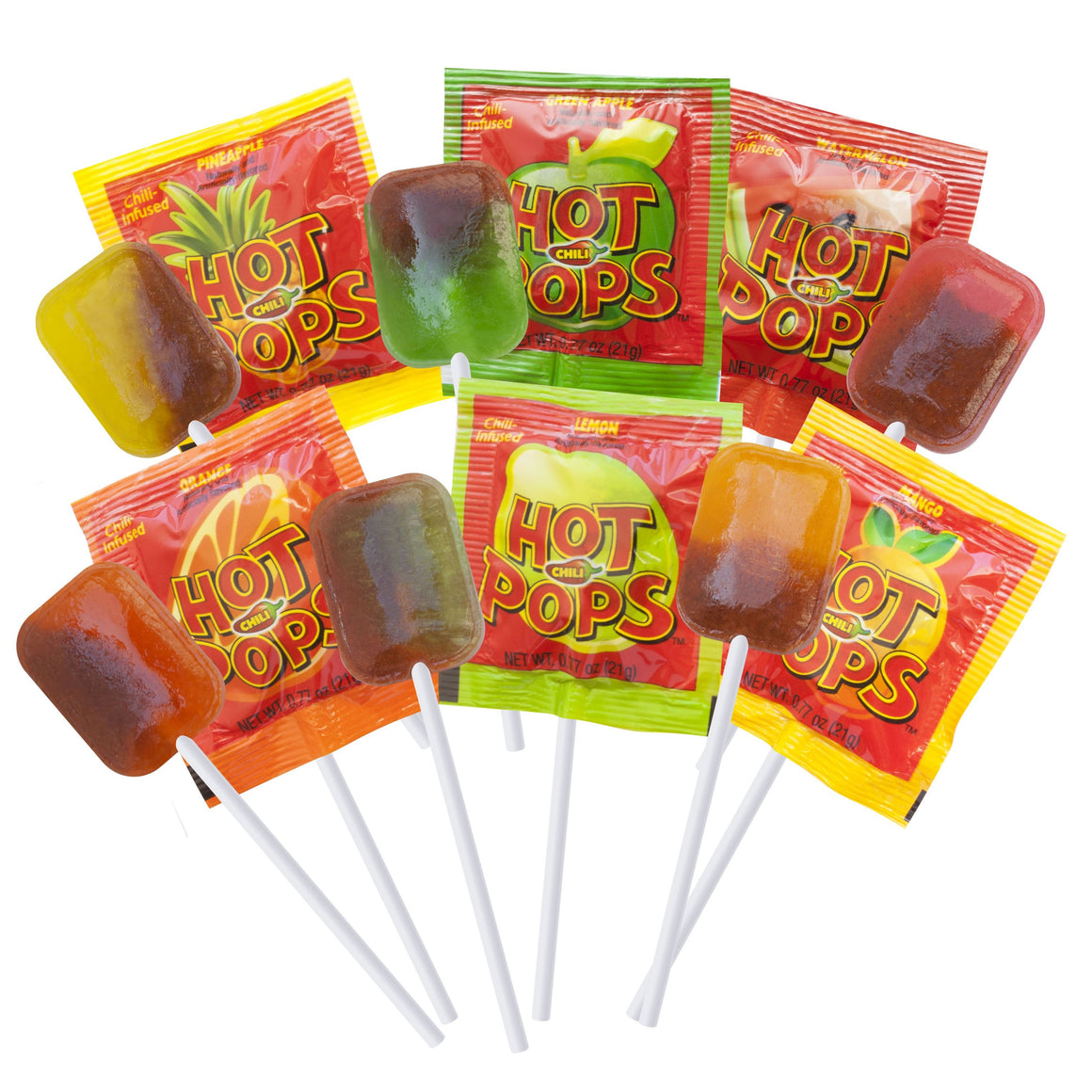 All City Candy Hot Pops Lollipops 0.77 oz. - Case of 24 Lollipops & Suckers Cima Confections For fresh candy and great service, visit www.allcitycandy.com