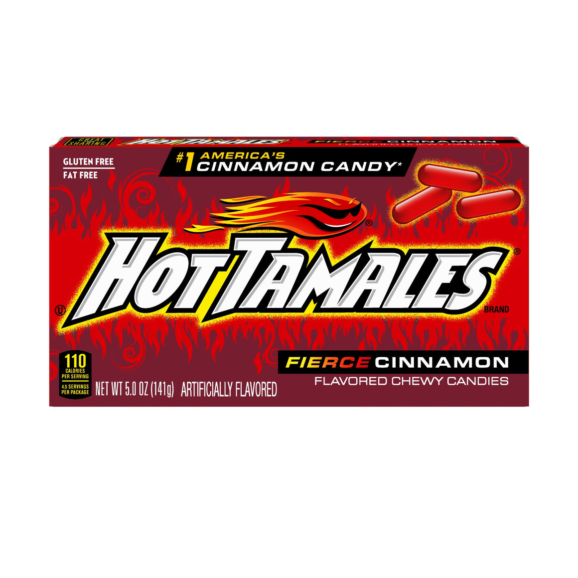 All City Candy Hot Tamales Fierce Cinnamon Chewy Candies - 5-oz. Theater Box 1 Box Theater Boxes Just Born Inc For fresh candy and great service, visit www.allcitycandy.com