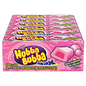 All City Candy Hubba Bubba Max Outrageous Original Bubble Gum - 5 Piece Pack Case of 18 For fresh candy and great service, visit www.allcitycandy.com