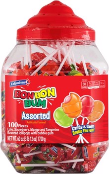 All City Candy Bon Bon Bum Assorted Pops 100 count Jar Colombina For fresh candy and great service, visit www.allcitycandy.com