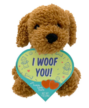 Doodle Dog Valentine's Plush with Gummy 1 oz. Box