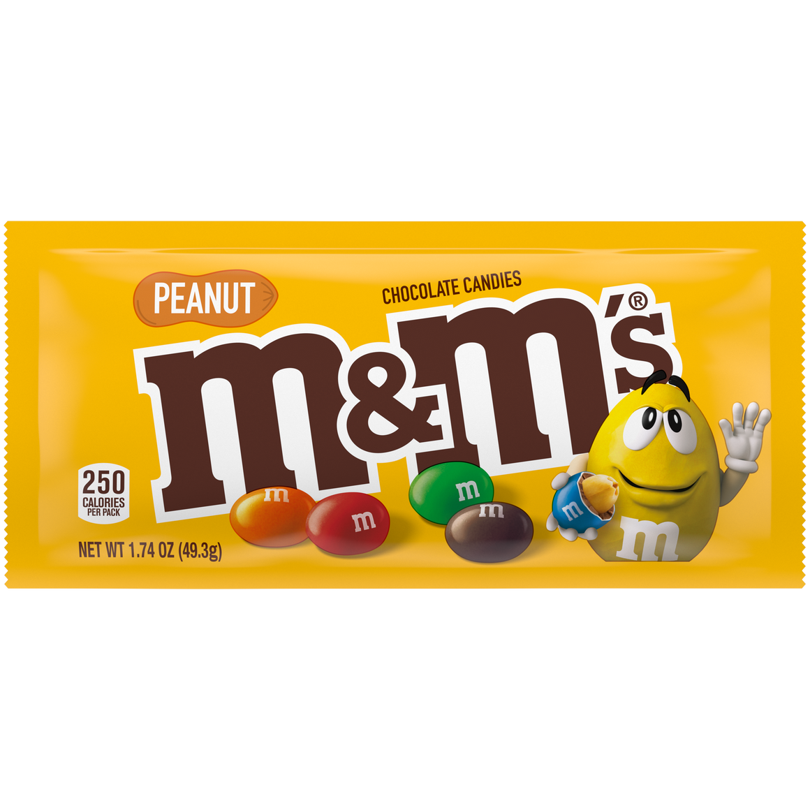 All City Candy M&M's Peanut Chocolate Candies - 1.74-oz. Bag 1 Bag Chocolate Mars Chocolate For fresh candy and great service, visit www.allcitycandy.com