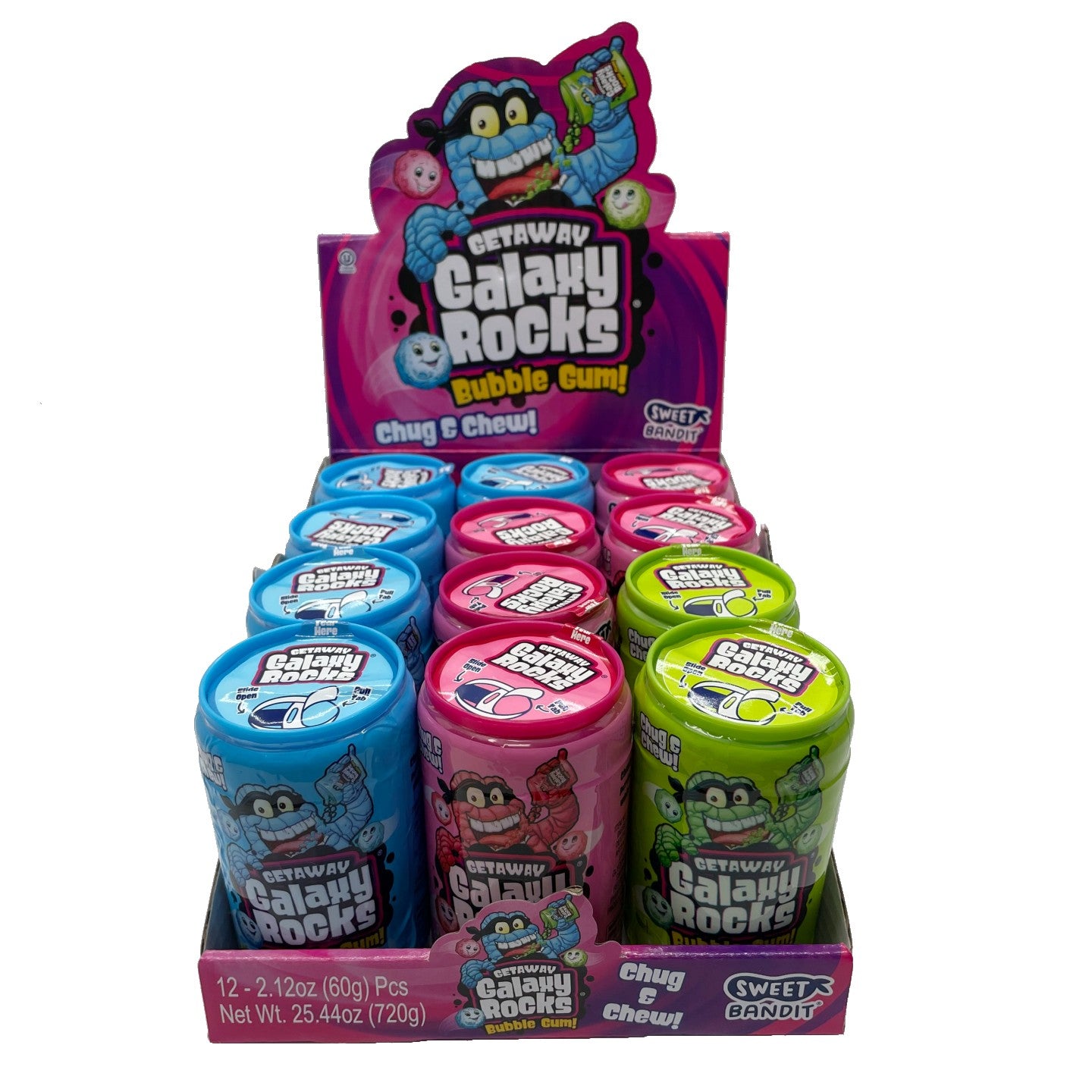Kidsmania Getaway Galaxy Rocks Bubble Gum oz