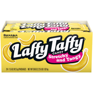 All City Candy Laffy Taffy Stretchy & Tangy Banana Candy Bar 1.5 oz. Case of 24 Candy Bars Ferrara Candy Company For fresh candy and great service, visit www.allcitycandy.com