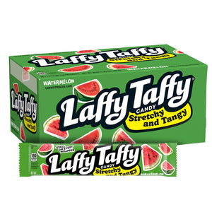 All City Candy Laffy Taffy Stretchy & Tangy Watermelon Candy Bar 1.5 oz. Case of 24 Taffy Ferrara Candy Company For fresh candy and great service, visit www.allcitycandy.com