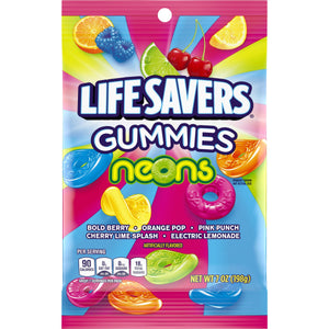 All City Candy Life Savers Gummies Neons - 7-oz. Bag Gummi Wrigley For fresh candy and great service, visit www.allcitycandy.com