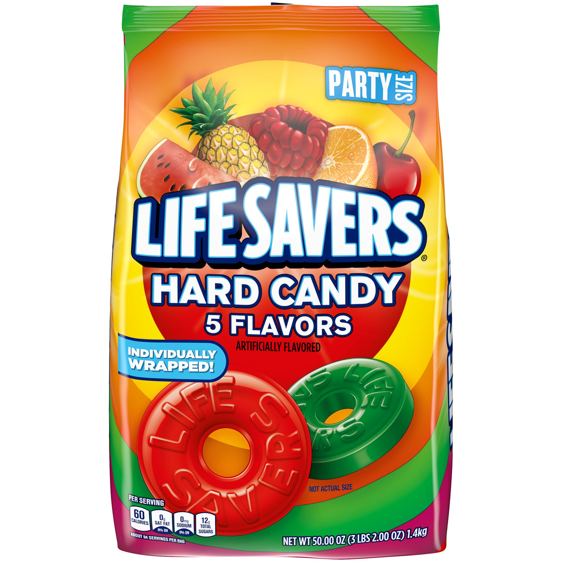 All City Candy Life Savers Hard Candy 5 Flavors Party Size - 50-oz. Bulk Bag Bulk Wrapped Wrigley For fresh candy and great service, visit www.allcitycandy.com