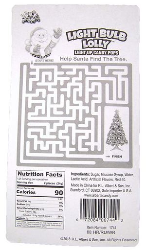 All City Candy Christmas Light Bulb Lolly Candy Pop 0.42 oz. Albert's Candy For fresh candy and great service, visit www.allcitycandy.com