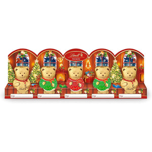 All City Candy Lindt Christmas Teddy Bear Milk Chocolate Mini 5 pack 1.7 oz. Christmas Lindt For fresh candy and great service, visit www.allcitycandy.com