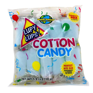 All City Candy Lupy Lups! Cotton Candy Blue Blue Raspberry Party Pack 5.3 oz. Bag Cotton Candy Lupy Lups For fresh candy and great service, visit www.allcitycandy.com