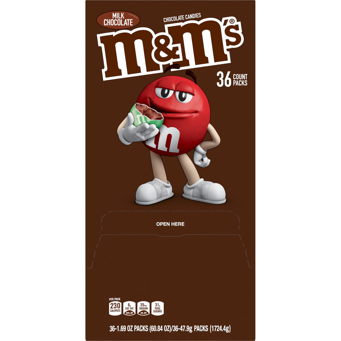 M&M Minis Christmas Milk Chocolate Naughty Nice 1.08 oz. Tube